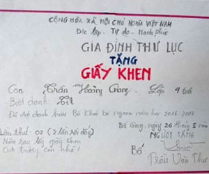 Ông bố Bắc Giang 2 năm tự tạo giấy khen cho con