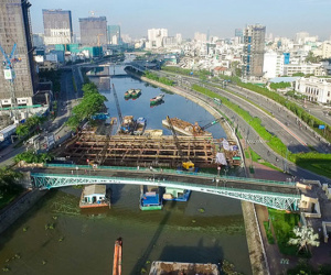 Nhìn từ trên cao công trình chống ngập 10.000 tỷ đang dần thành hình ở Sài Gòn