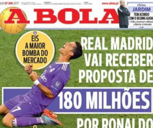 Cristiano Ronaldo được hỏi mua với giá 180 triệu euro
