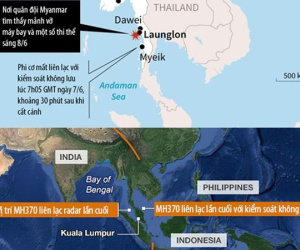Phi cơ Myanmar gặp nạn gần nơi MH370 biến mất khỏi radar