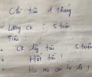 Bảng chi tiêu gây sốc của gia đình chồng lương 5 triệu một mình tiêu hết, vợ tự xoay sở nuôi 2 con