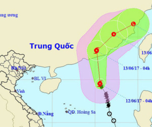 Bão số 1 đang di chuyển về phía Trung Quốc