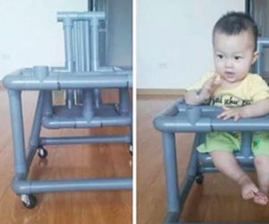 Chiếc ghế từ ống nước bố Hà Nội chế cho con gây "bão"