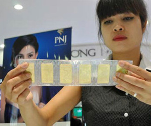 Giá vàng miếng nhích lên