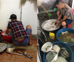 Anh chồng xăm trổ vừa rửa bát vừa đáp trả bạn "Tao lấy vợ về không phải để làm osin"