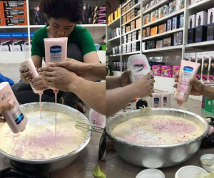 Loạt ảnh sản xuất kem trộn tại gia gây xôn xao mạng xã hội Thái Lan