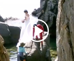 Video: Bất chấp nguy hiểm, chụp ảnh cưới tại Hang Heo