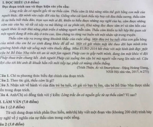 Đề thi, bài giải môn Văn THPT quốc gia 2017