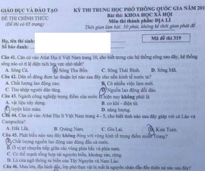 Đáp án đầy đủ nhất các mã đề thi môn Địa lý kỳ thi THPT Quốc gia 2017