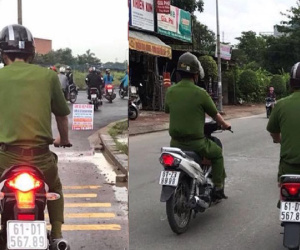 Xác minh hai người mặc sắc phục công an đi 2 xe biển số đẹp “tiến lên” trùng nhau