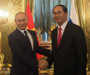 Chủ tịch nước Trần Đại Quang hội đàm với Tổng thống Putin