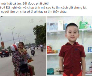 Dân mạng sôi sục với hình ảnh em bé khóc trên đường nghi là bé trai mất tích cách đây 2 ngày