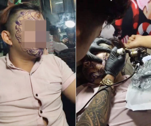 Thanh niên Sài thành xăm kín mặt vì thất tình
