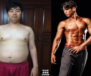 Từ 100 kg, chàng trai Hàn lột xác thành “hot boy 6 múi”