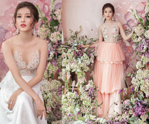 Huyền My khoe ngực đầy với đầm ren xuyên thấu