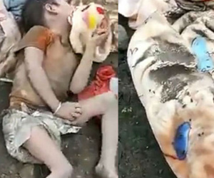 Bị cha mẹ bỏ rơi, bé gái khóc thút thít và đói lả giữa bãi rác bẩn thỉu