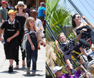 Mẹ con Jolie "quậy" tưng bừng trong Disneyland mừng sinh nhật cặp song sinh