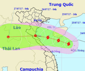 Bão mạnh cấp 8 đang hướng vào Thanh Hóa - Quảng Bình