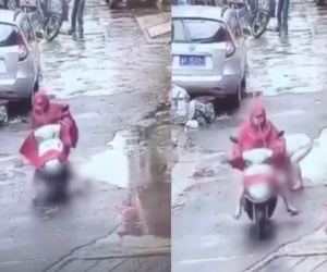 Clip: Người phụ nữ lái xe tay ga chèn ngang người bé trai rồi thản nhiên phóng đi gây phẫn nộ