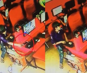 Clip: "Đạo chích" nhanh tay cuỗm điện thoại giữa quán Net