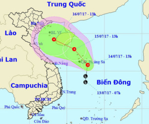 Xuất hiện vùng áp thấp nhiệt đới trên Biển Đông