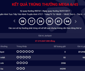 Kết quả Vietlott ngày 30.7: Giải Jackpot 27 tỷ vẫn "vô duyên" với người chơi