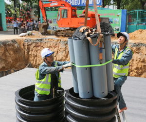 Hồ điều tiết, siêu máy bơm chống ngập ở TP HCM dần hoàn thành