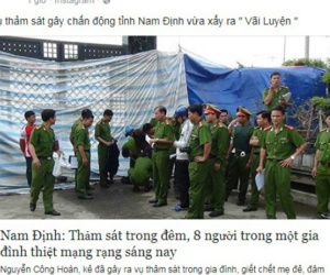 Điều tra người tung tin đồn "Thảm sát tại Nam Định, 8 người thiệt mạng"
