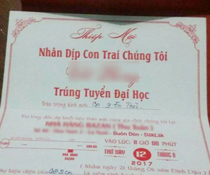 Con đỗ đại học, bố mẹ phát thiệp hoành tráng như đám cưới, sắm 32 mâm cỗ mời họ hàng