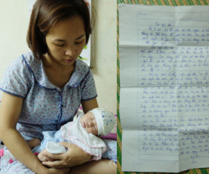 Bé gái hơn 10 ngày tuổi bị bỏ rơi ở Hà Nội và lá thư đẫm nước mắt của người mẹ