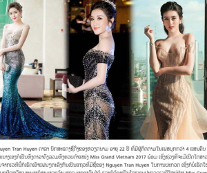Huyền My được truyền thông Campuchia, Lào đánh giá cao tại Miss Grand 2017