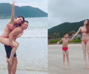 Hồ Ngọc Hà đưa Subeo đi chơi biển cùng Kim Lý?