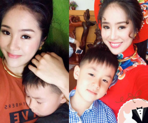 Lê Phương đưa con trai Cà Pháo về dự đám cưới ở quê chồng