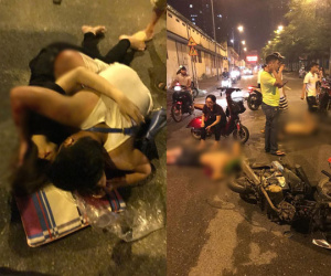 Hà Nội: Hai thanh niên say rượu đâm vào cô gái đang mang bầu, 4 người bị thương nặng