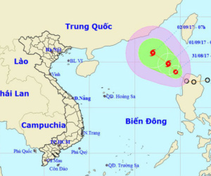 Áp thấp nhiệt đới đã vào Biển Đông