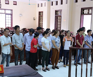17 bị cáo đi cùng một ôtô đến hầu tòa