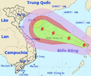 Bão số 10 giật cấp 11 thẳng tiến vào nước ta
