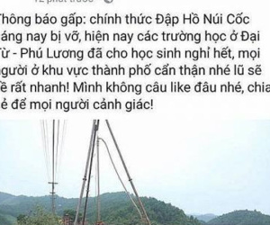 Thanh niên tung tin “vỡ đập Hồ Núi Cốc” bị phạt 12,5 triệu đồng