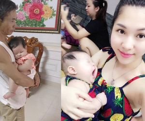 Nghẹn lòng chuyện con gái lấy chồng xa, từ lúc cưới đến lúc đẻ mới về nhà một lần, ông ngoại quý cháu hơn vàng