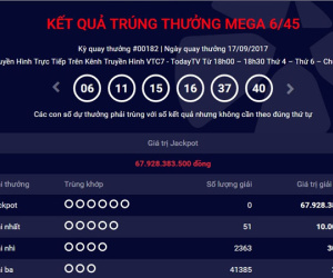 Kết quả Vietlott ngày 17.9: Người chơi vẫn “vô duyên” với giải Jackpo 67 tỷ đồng