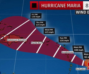 Ảnh: Bão Maria tái hiện dấu chân “quái vật” Irma trên Đại Tây Dương