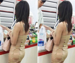 Choáng váng vì cô gái mặc chiếc váy lộ vòng 3 "hết thuốc chữa"