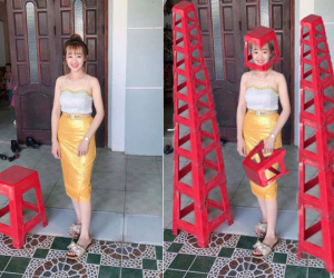 Cười ngất với cái kết hot girl lên mạng nhờ các "Thánh photoshop" xóa chiếc ghế đỏ