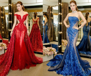 Huyền My thử trang phục dạ hội cho Miss Grand International