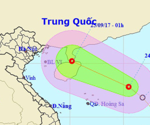 Áp thấp nhiệt đới di chuyển về phía Bắc Vịnh Bắc Bộ
