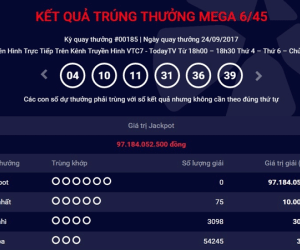 Kết quả Vietlott ngày 24.9: Giải Jackpot tiệm cận 100 tỷ đồng