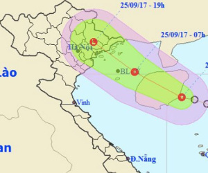 Dự báo thời tiết 25/9: Áp thấp nhiệt đới vào bờ, miền Bắc mưa to