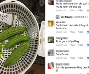 "Siêu phẩm" mướp đắng gọt nhẵn thín của gái đảm khiến chị em cười lăn lộn