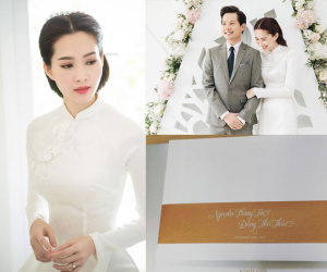Hé lộ thiệp cưới giản dị của cặp đôi Hoa hậu Đặng Thu Thảo và doanh nhân Trung Tín