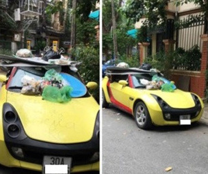 Ôtô bị viết bậy, đổ đầy rác vì đỗ chắn lối vào nhà